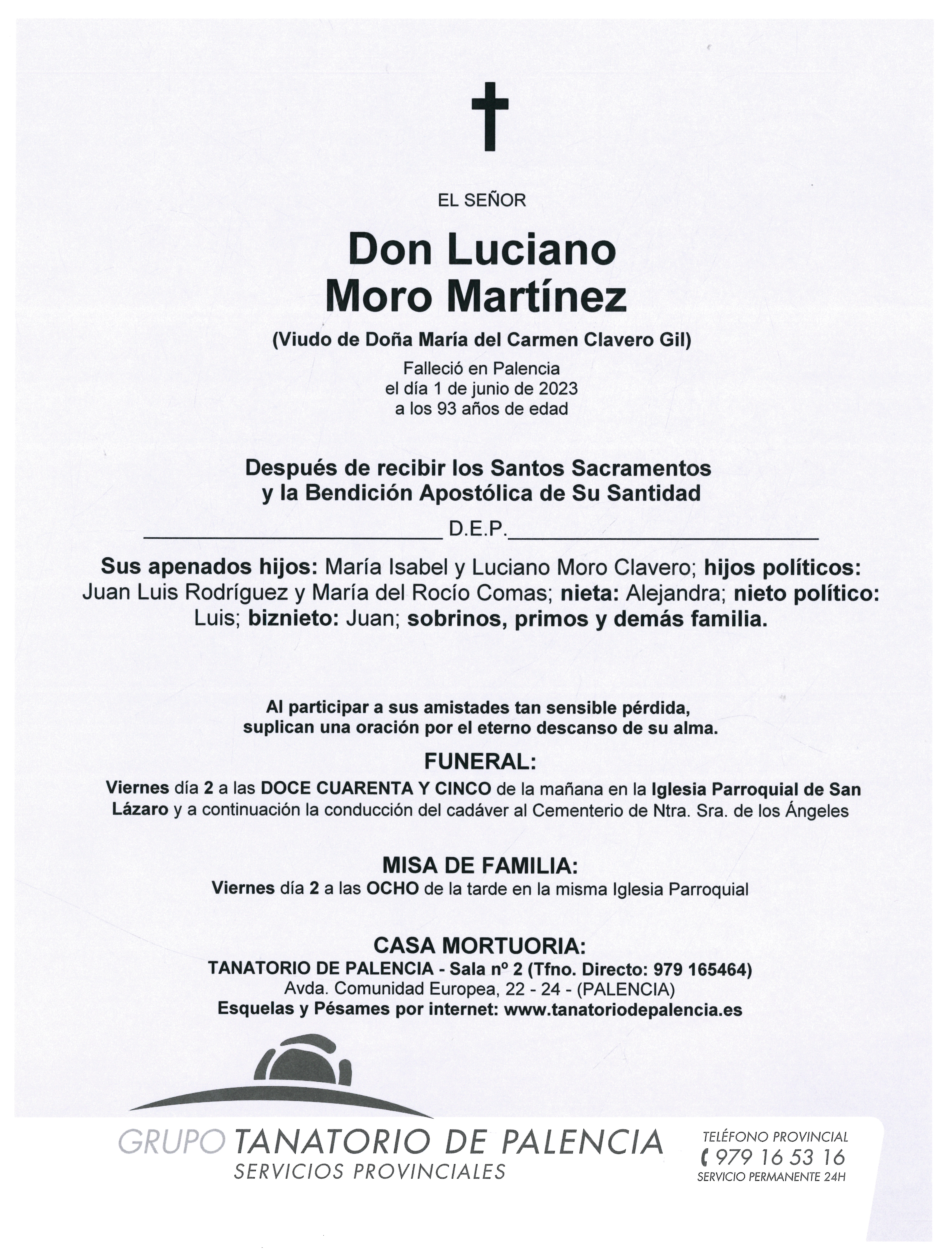 EL SEÑOR DON LUCIANO MORO MARTÍNEZ